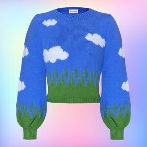 lirika matoshi • clouds knit sweater blue green landscape l